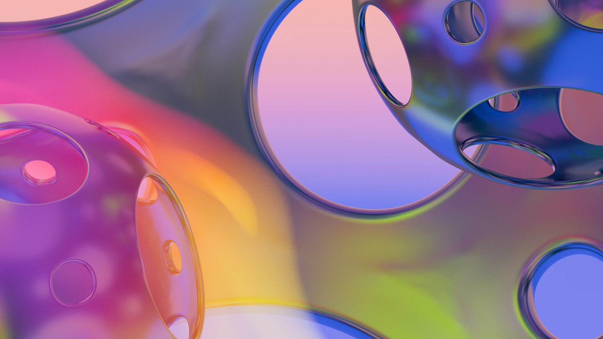 A multicoloured abstract background of bubbles