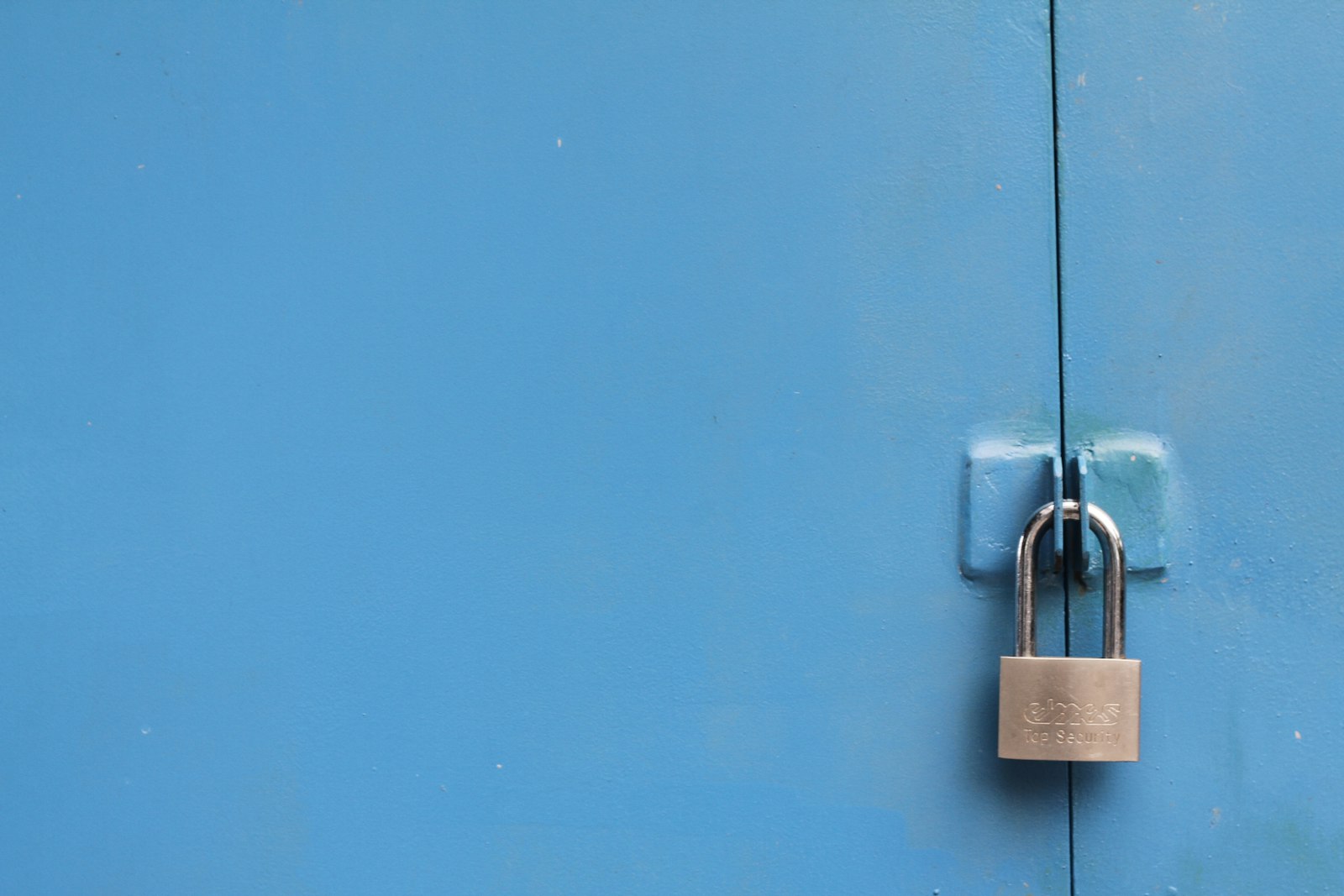 A silver padlock