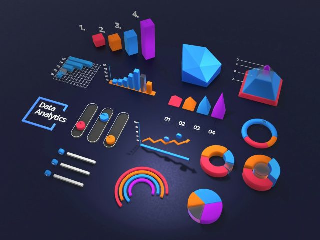 Charts and data on a screen