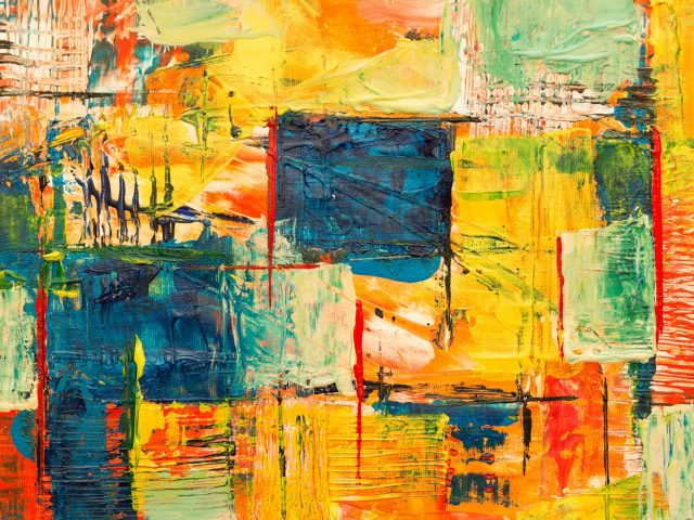 Bold multicoloured abstract painting
