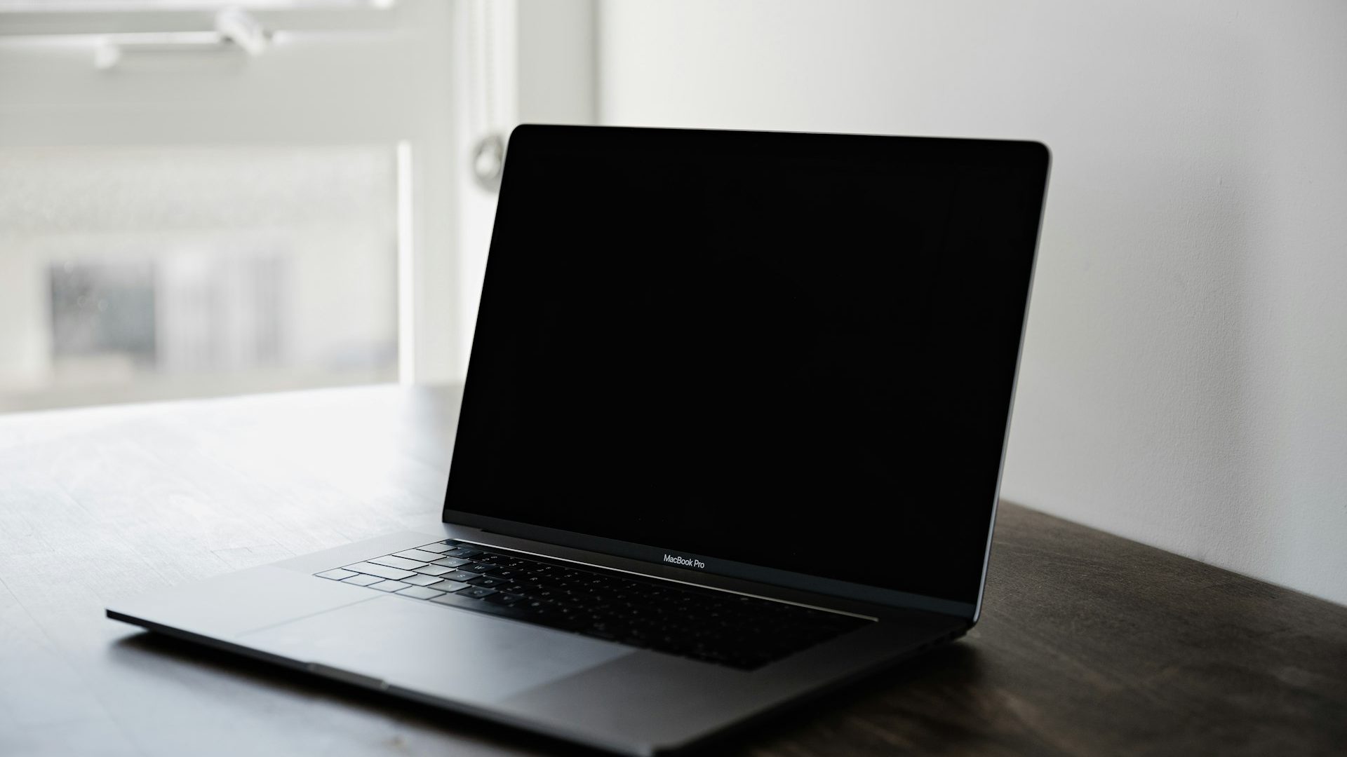 A laptop open on a table